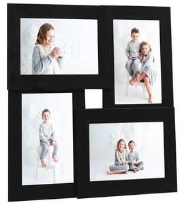 Kolážový fotorámeček na 4 obrázky (10 x 15 cm) černý MDF 332774