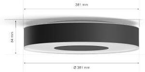 Hue WACA Xamento M stropní LED svítidlo 33,5W 2350lm 2000-6500K RGB IP44 38cm, černé