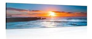 Obraz romantický západ slunce - 120x40 cm