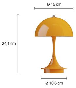 Louis Poulsen Panthella PORTABLE 160 V3, neprůhledná oranžová, stmívatelný, Žlutá / oranžová, Obývací pokoj / jídelna, Plast, Design