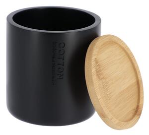 Koupelnová nádoba Loudis, černá/s dřevěnými prvky