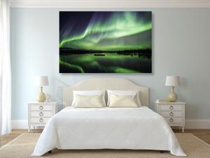 Obraz zelená polární záře - 90x60 cm
