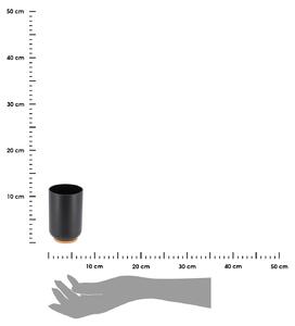 Koupelnový pohár Besson, černá/s dřevěnými prvky, 300 ml