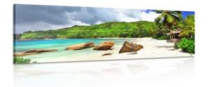 Obraz tropické Seychely - 150x50 cm