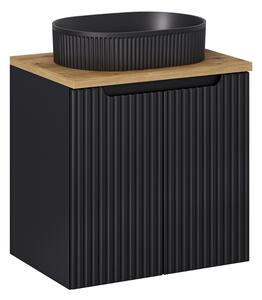 Comad Skříňka s umyvadlem Nova Black Beyond II s umyvadlem 60 cm černá/dub evoke