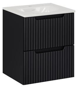 Comad Závěsná skříňka Nova Black I se zápustným umyvadlem 50 cm černá/bílá