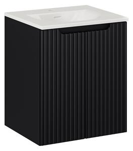 Comad Závěsná skříňka Nova Black II se zápustným umyvadlem 50 cm černá/bílá