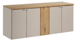Comad Závěsná skříňka pod umyvadlo Viva Cashmere s deskou 140 cm kašmír/dub coast evoke