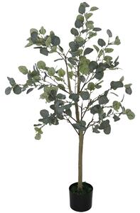 HOMCOM Umělý Eukalyptus Velký 150 cm Umělá Rostlina v Květináči, Realistický Faux Strom s Umělou Trávou, Cement pro Obývací Pokoj, Ložnici, Kancelář