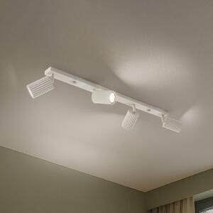 SOLLUX LIGHTING Stropní reflektor Carbon, béžový, délka 81 cm, hliník, 4 světla., stmívatelný, Krémová / jantar, Obývací pokoj / jídelna, Hliník, Moderní