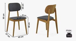 Moderní židle dub, barva čalounění Antracit