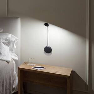 Vibia Pin 1680 LED nástěnné světlo, 39 cm, černé, Černá, Ložnice, Hliník, Moderní