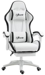 Vinsetto Herní Židle Racing Gamer Židle z PU Kůže s Nastavitelnou Výškou, Sklopením 135°, Opěrkou Hlavy, Bederní Opěrkou a Výsuvnou Opěrkou na Nohy pr
