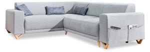 Světle šedá rozkládací/s úložným prostorem rohová pohovka (levý roh/do L) Classy Sophie – Miuform