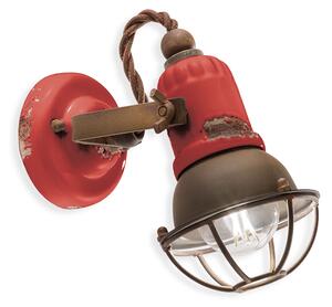 Ferroluce Nástěnné retro svítidlo LOFT, š. 19 cm, 1xE14 Barva: Červená