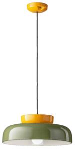 Ferroluce Závěsné svítidlo MARACANA', ∅ 37 cm, v. 15 cm, 1xE27 Barva: Zeleno-žlutá