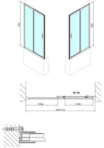 POLYSAN DEEP sprchové dveře 1100x1650mm, čiré sklo, MD1116