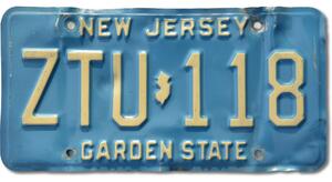 Americká SPZ New Jersey Blue Garden ZTU-118