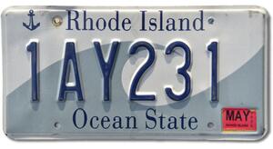 Americká SPZ Rhode Island Ocean State 1AY231