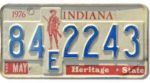 Americká SPZ Indiana 1976 Heritage 84-2243