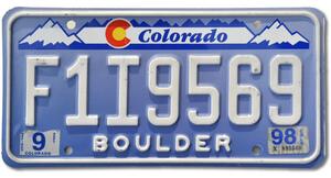 Americká SPZ Colorado Denim Boulder F1I9569