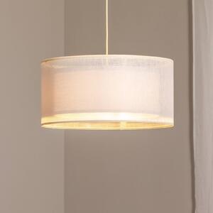 Maco Design Závěsné svítidlo Duo Den Light, krémová barva, Ø 50 cm, len, PVC, stmívatelný, Krémová / jantar, Obývací pokoj / jídelna, Textil / tkanina / hedvábí