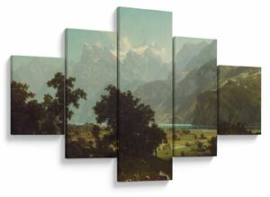 Obraz - Albert Bierstadt, Lake Lucerne, reprodukce (125x70 cm)