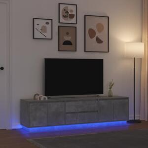 TV skříňka s LED osvětlením betonově šedá 193,5x41x50 cm 3328438