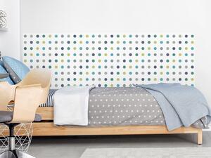 FUGU Pruh za postel - Puntíky barevné - modrá