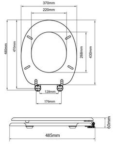Aqualine WC sedátko, MDF, dub 1705-10