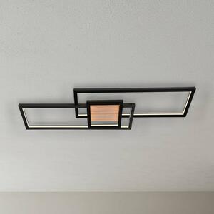 Lindby LED stropní svítidlo Emiljan, černé, kov, stmívatelné, stmívatelný, Černá, Obývací pokoj / jídelna, kov, Moderní