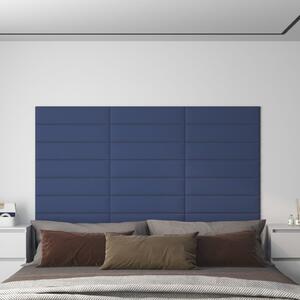 Nástěnné panely 12 ks modré 60 x 15 cm textil 1,08 m²