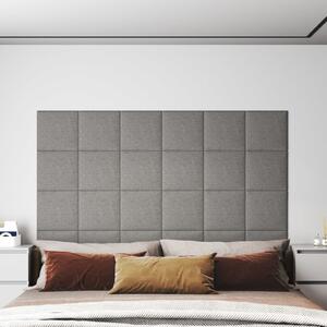 Nástěnné panely 12 ks světle šedé 30 x 30 cm textil 1,08 m²