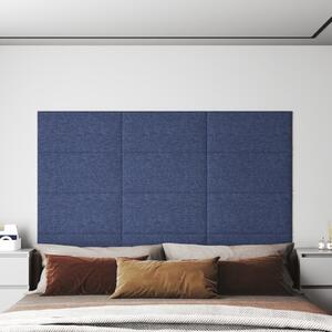 Nástěnné panely 12 ks modré 60 x 30 cm textil 2,16 m²