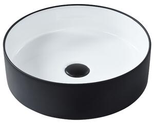 Umyvadlo na desku TEBAR ⌀ 40 cm Keramika Černá/Bílá