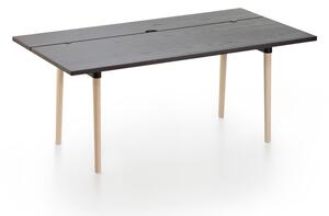 MAXDESIGN - Stůl OFFSET s dřevěnou podnoží