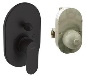 Sprchová a vanová baterie Hansgrohe Vernis Blend včetně podomítkového tělesa matná černá 71473670