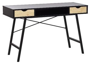 Psací stůl 120 x 48 cm černý se světlým dřevem CLARITA