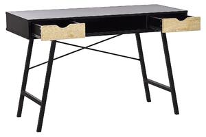Psací stůl 120 x 48 cm černý se světlým dřevem CLARITA