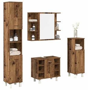4dílná koupelnová sestava old wood kompozitní dřevo 3328557