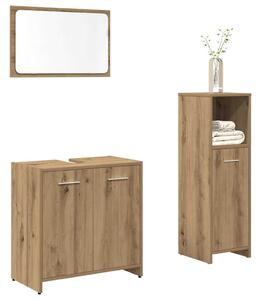 3dílná koupelnová sestava dub artisan kompozitní dřevo 3328560