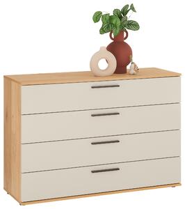ŠIROKÁ KOMODA, barvy dubu, pískové barvy, 120/83/46 cm Dieter Knoll - Šuplíkové komody