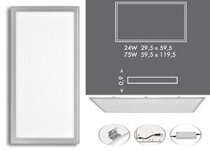 Ecolite LED-GPL44-24 Stříbrný podhledový LED panel 300x600mm 24W denní bílá