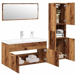 4dílná koupelnová sestava old wood kompozitní dřevo 3328599