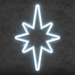 DECOLED Easy Fix 2D LED světelná hvězda na vrchol stromu, 60 × 180 cm, ledově bílá, 3D tisk