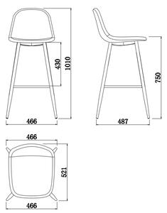 Actona Barová židle Wilma III světle šedá/dřevo