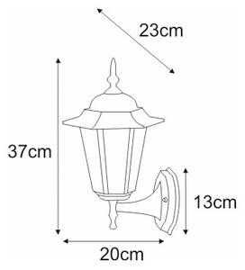 Kaja Standard venkovní nástěnné svítidlo 1x60 W černá K-5009AUPCZARNY