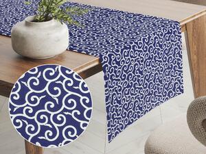 Biante Bavlněný běhoun na stůl Sandra SA-257 Ornamenty na tmavě modrém 20x120 cm