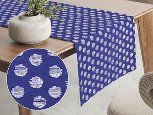 Biante Bavlněný běhoun na stůl Sandra SA-214 Bílé puntíky na modrém 45x160 cm