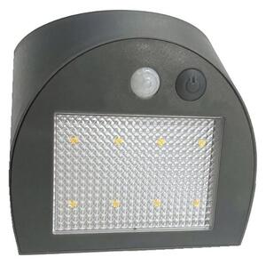 Nedes Solární venkovní nástěnné LED svítidlo se senzorem šedé 3W, 300lm, 3000K - 4000K